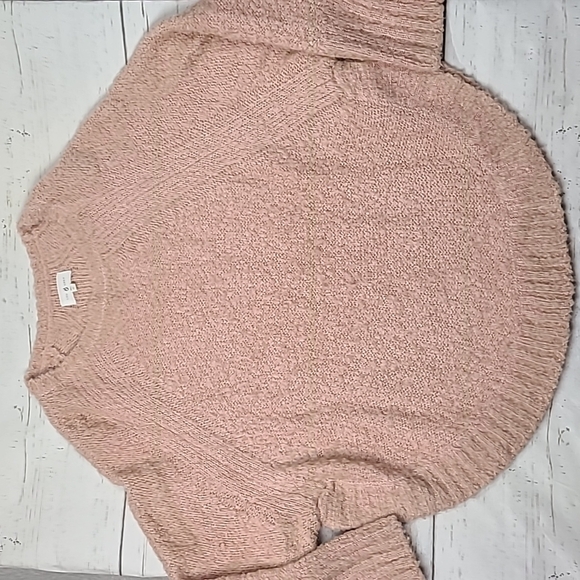 Lou & Grey Wool Blend Pink Poncho Style Pullover Sweater Size Medium/Large - Picture 2 of 9